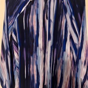 Jennifer Lopez Blue and Purple Striped Blouse